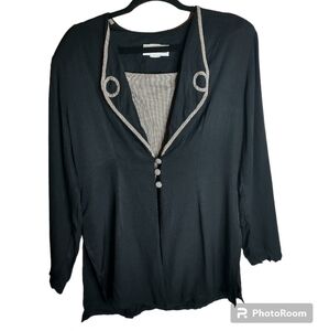 Vintage Michael Blake tuxedo collar 90s blouse, size M